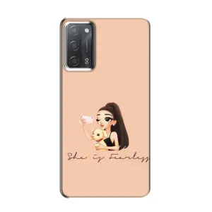 Силиконовый Чехол на OPPO A55 с картинкой Стильных Девушек (С собакой)