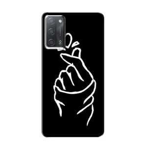 Чехлы (Знак сердечка) на OPPO A55 (Сердце на черном)