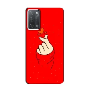 Чехлы (Знак сердечка) на OPPO A55 (Сердце на красном)