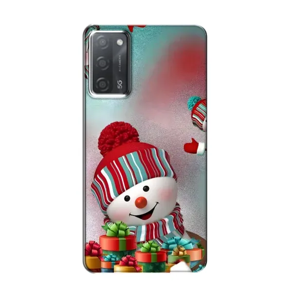Чехол с рисунком «Снеговик в шапке» для OPPO A55