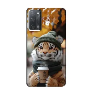Печатный чехол «Зверята с кофе» для OPPO A55 (Тигр с кофе)