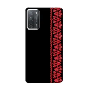 Силиконовый Чехол на OPPO A55 с картинкой Вышиванки (Вышиванка на черном)