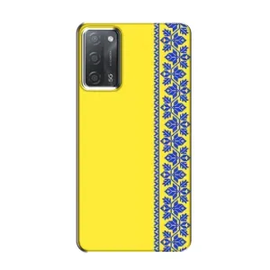 Силиконовый Чехол на OPPO A55 (Вышиванка на желтом)
