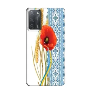 Силиконовый Чехол на OPPO A55 с картинкой Вышиванки (Вышиванка с цветком)