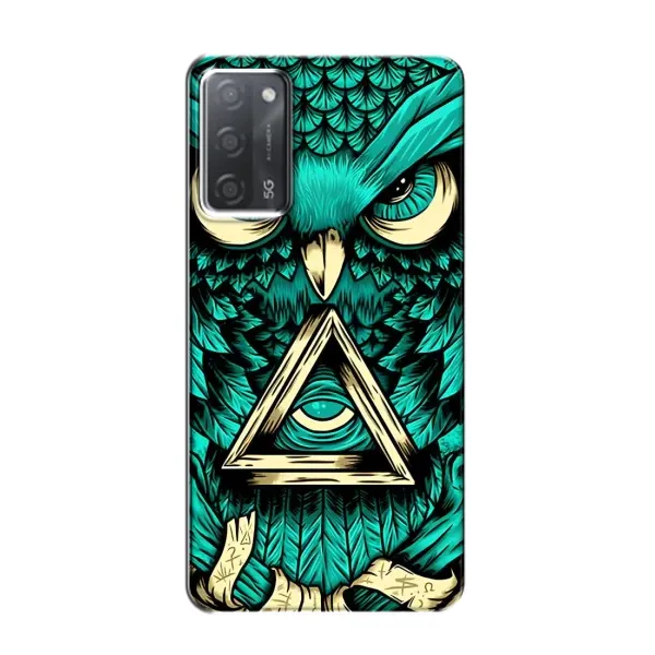 Чехол с рисунком «Зеленая сова» для OPPO A55 Чехол с рисунком «Зеленая сова» для OPPO A55