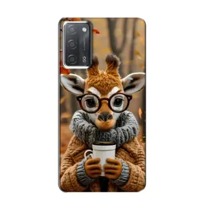 Печатный чехол «Зверята с кофе» для OPPO A55 (Жираф с кофе)
