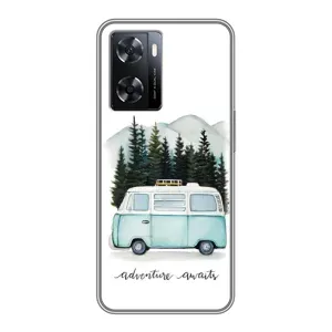 Силиконовый бампер с картинкой машины на Oppo a57s (Домик на колесах)