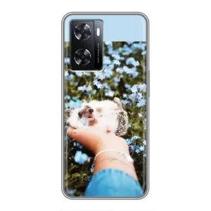 Чехлы с изображением разных животных для Oppo a57s (Ежик на руках)