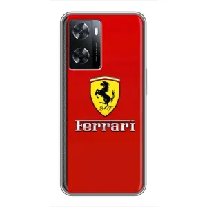 Силиконовый бампер с картинкой машины на Oppo a57s (Ferrari Logo)