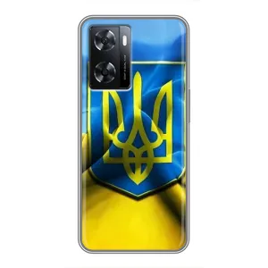 Чехол с картинкой (Патриотический ГЕРБ) на Oppo a57s (Герб и Флаг Украины)