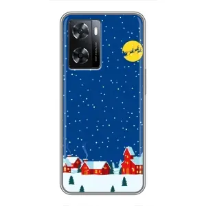 Силіконовий бампер на різдво для Oppo a57s (Місто в снігу)