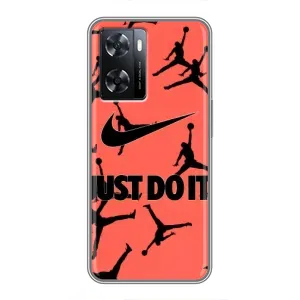 Силиконовый Чехол Nike Air Jordan на Оппо a57s (Just Do It)