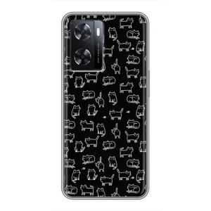 Чехол на тематику: Коты для OPPO A57s (Котики на черном)