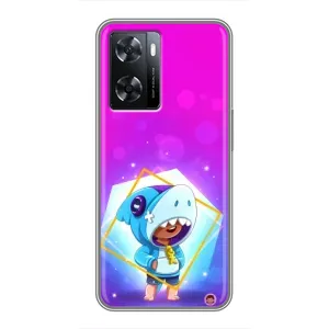 Чехол Бравл Старс для Oppo a57s (Леон в костюме Акулы)
