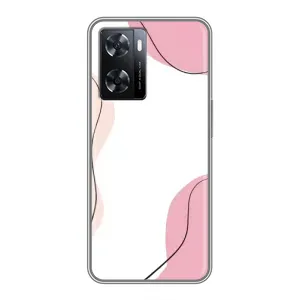 Чохол квітковий дизайн для Oppo a57s (Рожевий фон)