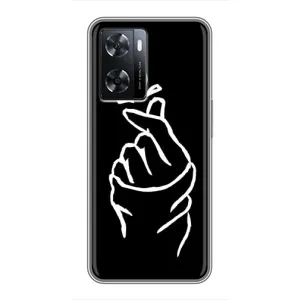 Чохол (Знак сердечка) для Oppo a57s (Сердечко на чорному)