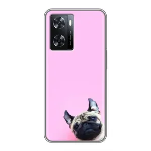 Бампер для Oppo a57s с картинкой "Песики" (Собака на розовом)