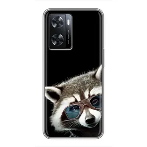 Силіконовий Чохол з Энотами на Oppo a57s (Стильний Єнот)
