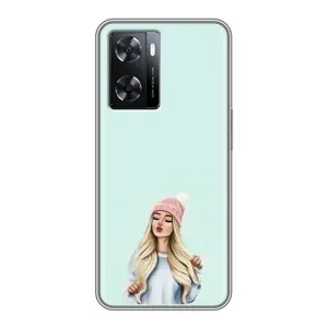 Силіконовый Чохол на Oppo a57s з картинкой Модных девушек (В шапці)