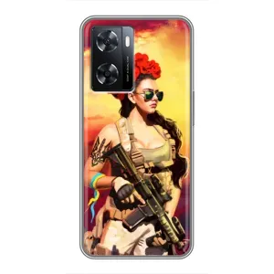 ЗСУ Чехлы (TPU) для Oppo a57s (Женщина солдат)