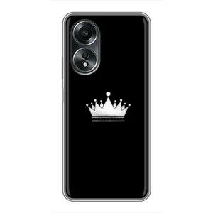 Чохол (Корона на чорному фоні) для Оппо А58 (4G) (Біла корона)