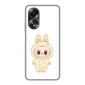Чохол з принтом Лабубу для OPPO A58 (4G) (Бежевий Лабубу)
