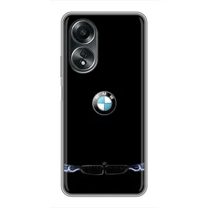 Силиконовый бампер с картинкой машины на OPPO A58 (4G) (Черный BMW)