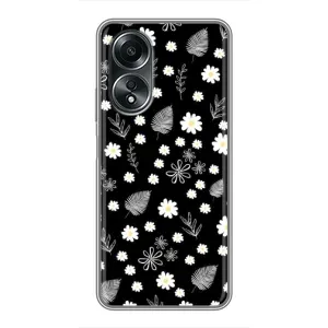 Чехлы с тематикой "ЦВЕТЫ" на OPPO A58 (4G) (цветение на чорном)
