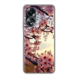 Чехол с принтом САКУРЫ на OPPO A58 (4G) (Цветущая сакура)