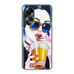 Чохол з картинкою Модні Дівчата OPPO A58 (4G) (Дівчина з коктейлем)
