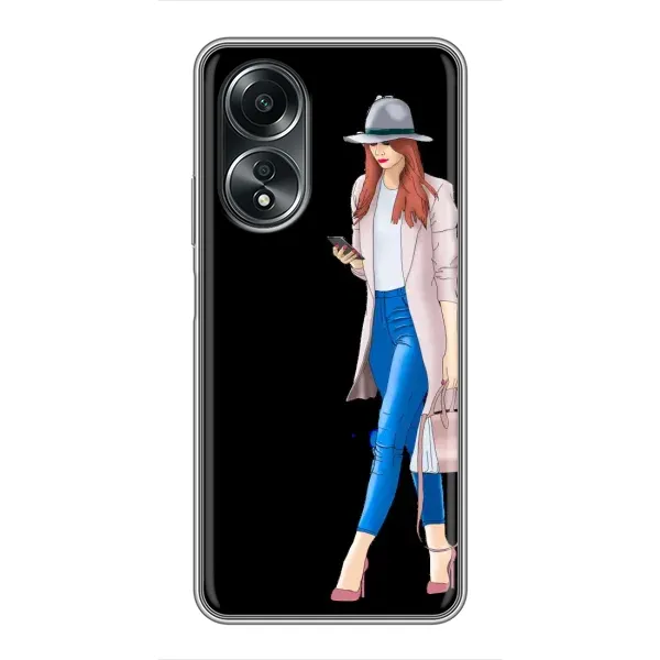 Чехол с рисунком «Девушка со смартфоном» для OPPO A58 (4G) Чехол с рисунком «Девушка со смартфоном» для OPPO A58 (4G)