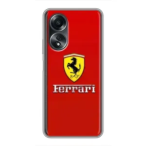 Силиконовый бампер с картинкой машины на OPPO A58 (4G) (Ferrari Logo)