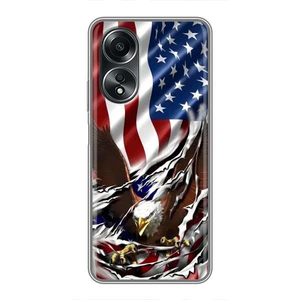 Чехол с рисунком «Флаг USA» для OPPO A58 (4G)