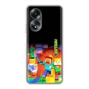 Чехлы для OPPO A58 (4G) (Персонажи Майн Крафт) (Герой Майнкрафт)