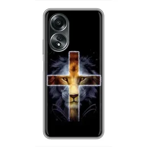 Чехлы для Оппо А58 (4G) (Крест Иисуса) (Иисус Лев)