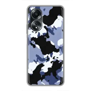 Камуфляжный Чехол для Оппо А58 (4G) (Камуфляжный Серый)