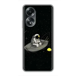 Силіконовый Чохол з принтом "Космонавти" на OPPO A58 (4G) (Космонавт на рибалці)