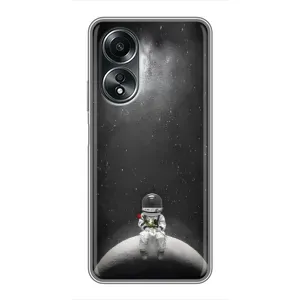 Силіконовый Чохол з принтом "Космонавти" на OPPO A58 (4G) (Космонавт романтик)