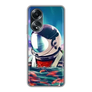 Силіконовый Чохол з принтом "Космонавти" на OPPO A58 (4G) (Космонавт у воді)