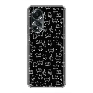 Чехол на тематику: Коты для OPPO A58 (4G) (Котики на черном)