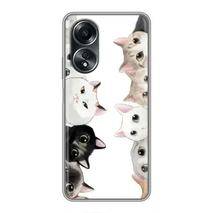 Силиконовый чехол с котиком для OPPO A58 (4G) (Коты)