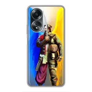 Чехол с картинкой (Патриотический КОЗАК) на OPPO A58 (4G) (Козак с крыльями)