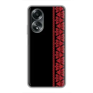 Силиконовый Чехол на OPPO A58 (4G) (Красная Вышиванка)
