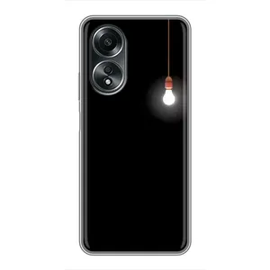Чехол с картинками на черном фоне для OPPO A58 (4G) (Лампочка)