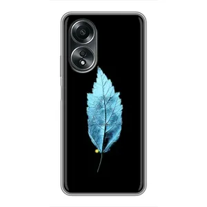 Чехол с картинками на черном фоне для OPPO A58 (4G) (Листочек)