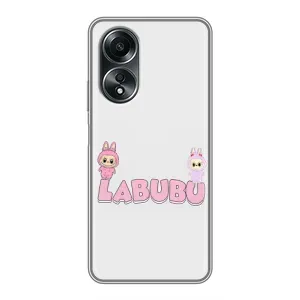 Чохол з принтом Лабубу для OPPO A58 (4G) (Логотип Лабубу)