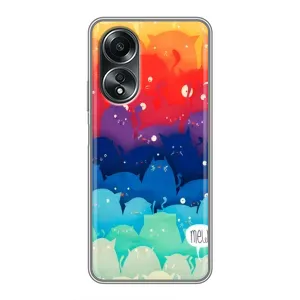 Силиконовый чехол с котиком для OPPO A58 (4G) (Mew)