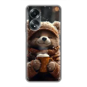 Друкований чохол 'Звірята з кавою' для OPPO A58 (4G) (Ведмедик з кавою)