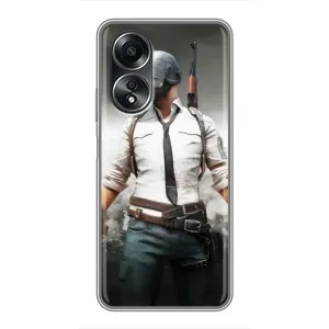 Силиконовый чехол с картинкой "Герой Pubg" на OPPO A58 (4G) (Пабг)