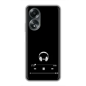 Чехол с картинками на черном фоне для OPPO A58 (4G) (Плеер)